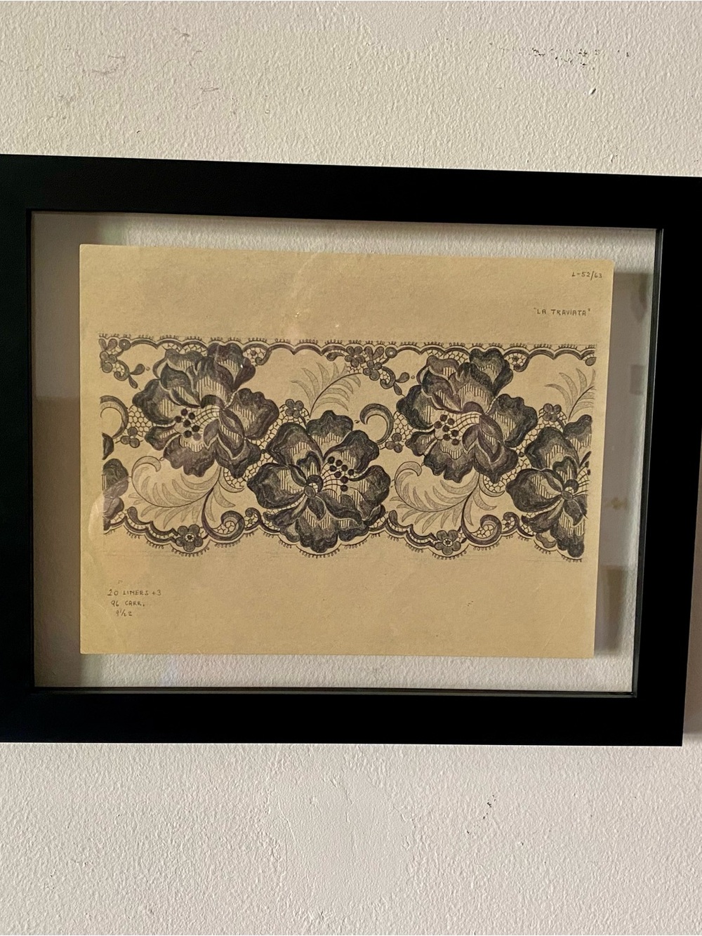 Framed Vintage Wall Decor Working Draft Design Retro Luxury Lingerie Archive